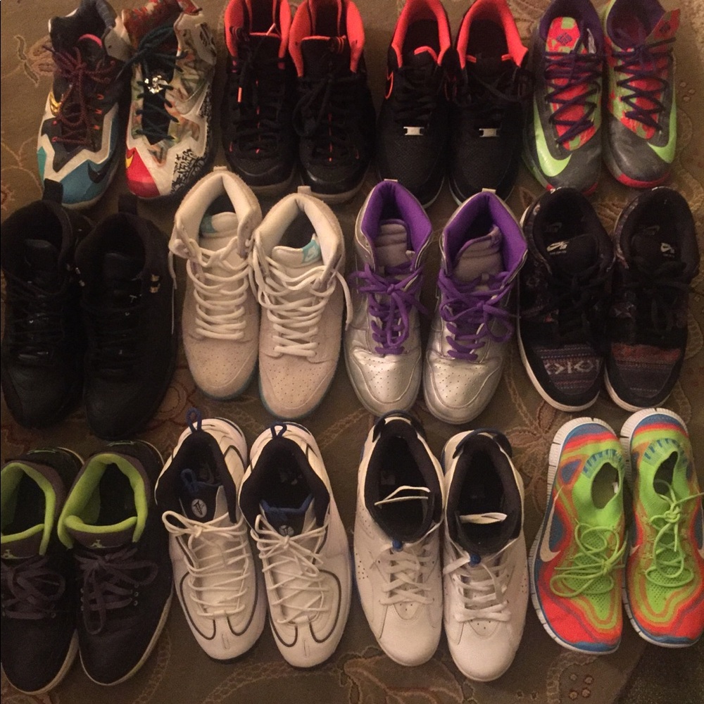 All size 10.5/11 Jordan’s, lebrons, Nike sbs, etc